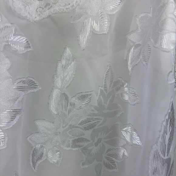 American Vintage Bridal 100% Nylon  White Floral Slip Dress‎ Size Medium - Picture 6 of 7